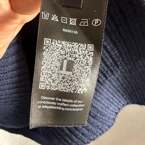 LAFAYETTE 148 Chunky Whipstitch Oversized Sweater Size Small Blue - Picture 6 of 12